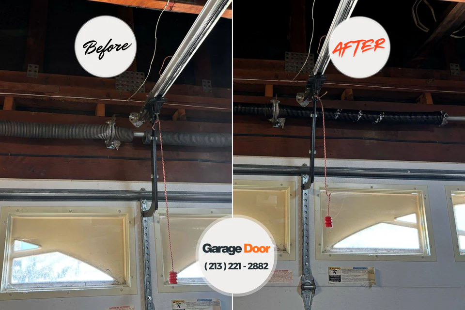 Before and after: garage door repair Homestead, FL